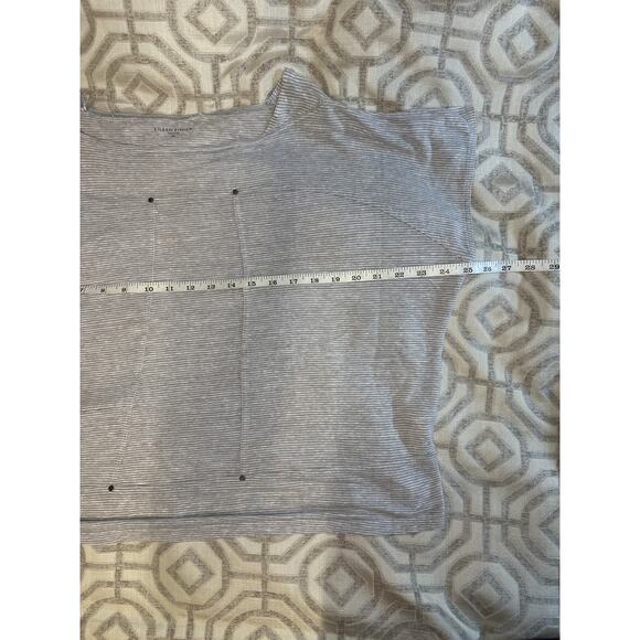 Eileen Fisher Women’s Top SZMedium Gray Striped Boxy Linen Dolman Sleeve - Picture 3 of 7
